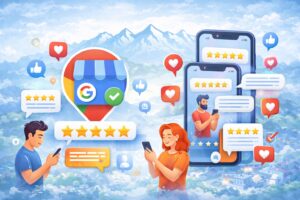 people leaving reviews on a Google Business Profile with 5 stars