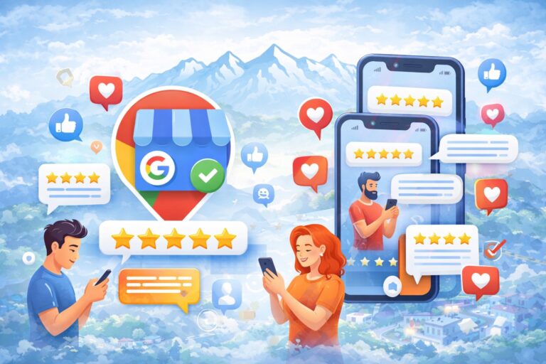 people leaving reviews on a Google Business Profile with 5 stars